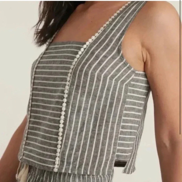 Marine Layer Stella Stripe Grey White Tank Size Extra Large NWT - Picture 1 of 4